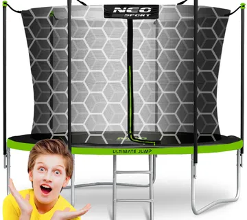 Neo-Sport vrtni trampolin 252 cm (8 ft) s unutarnjom mrežom i ljestvama, zeleni - Pribislavec