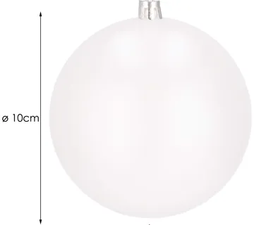 Kuglice za božićno drvce 10 cm 6 kom. bijela boja - Pribislavec
