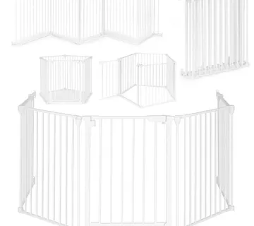 ECOTOYS sigurnosna ogradica / playpen za djecu i kućne ljubimce – 5 panela, 60 cm, metalna, bijela - Pribislavec