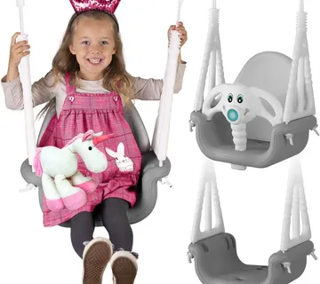 Ricokids 3u1 dječja ljuljačka “Slonić” – sivo-bijela - Pribislavec