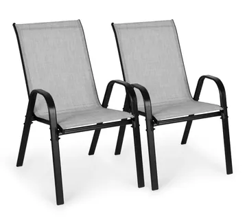 MultiGarden set od 2 vrtne stolice – za terasu ili balkon, svijetlosive - Pribislavec