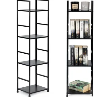 ModernHome LOFT polica za knjige, 4 razine, crna - Pribislavec