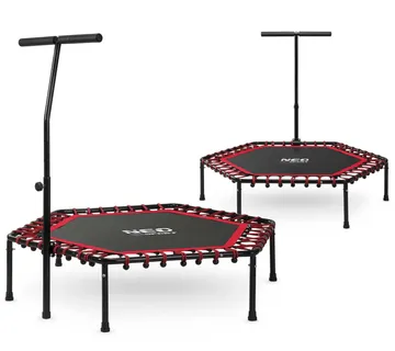 Neo-Sport fitness trampolin s ručkom 127 cm – šesterokutni, crveni - Pribislavec