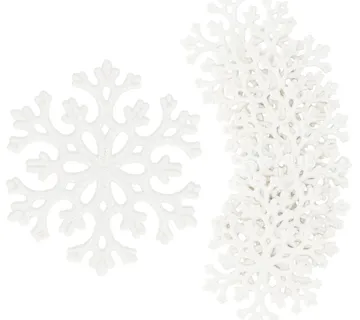 Springos set božićnih ukrasa "Snježna pahulja", 6 cm, 8 komada, bijela - Pribislavec