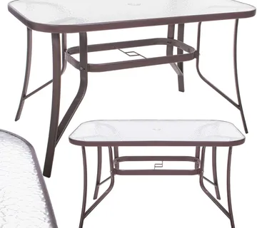 Springos stakleni vrtni stol 120 x 70 x 70 cm smeđi - Pribislavec