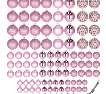 Božićne kuglice 3 / 4 / 6 cm – set 100 komada ružičasta boja - Pribislavec
