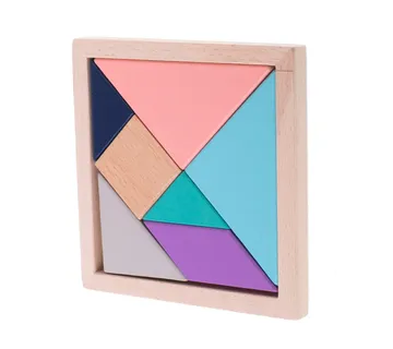 Šareni drveni tangram pastelne boje - Pribislavec