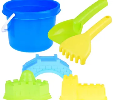 Set: kanta + lopata, grablje i kalupi. igračka za pijesak za5077 - Pribislavec