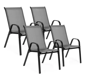 MultiGarden set od 4 vrtne stolice – za terasu ili balkon, sive - Pribislavec