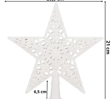 Božićni ukras zvijezda 19,5 × 20,5 cm bijela - Pribislavec