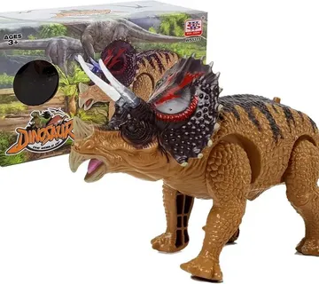 Dinosaur Triceratops na baterije žuto - crni - Pribislavec
