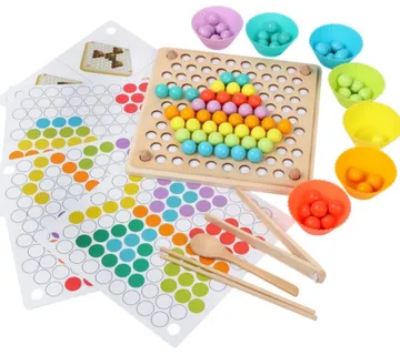 Montessori edukativna mozaik igra s perlama 77 kom. - Pribislavec