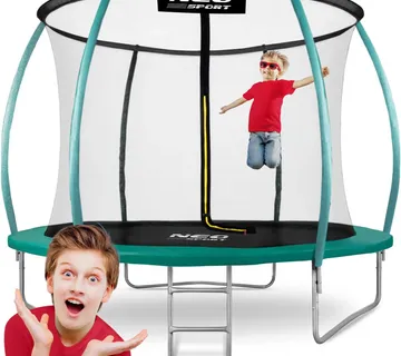 Neo-Sport profilirani vrtni trampolin 312 cm (10 ft) s unutarnjom mrežom, tirkizni - Pribislavec