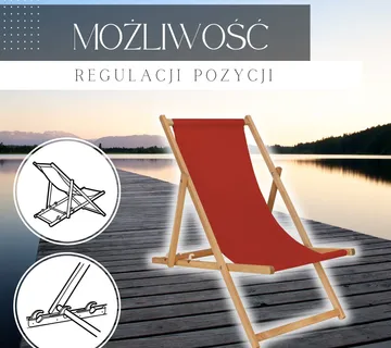 Drvena sklopivna ležaljka impregnirana bordo boja - Pribislavec