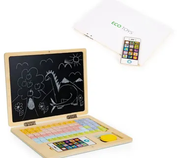 EcoToys edukativni laptop za crtanje 2u1 sa 78 magneta bijeli - Pribislavec