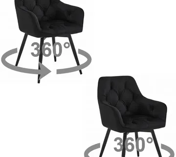 JORK360 Stolica - crni baršun / crne noge x 2 - Pribislavec