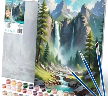 Massido platno s temeljnom bojom i uzorkom na okviriću 40x50 cm Alpski planinski krajolik - Pribislavec