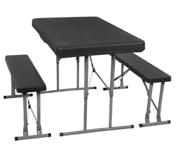 Set za catering stol + klupe 105 x 65 x 69 cm crni - Pribislavec