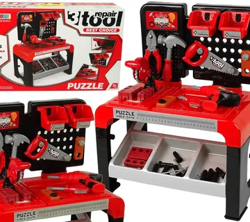 Dječji DIY kreativni stol za male majstore crveni - Pribislavec