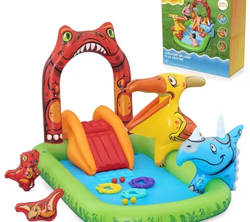 Bestway Jurassic Splash – dječji napuhani bazen s toboganom, 241 × 140 × 137 cm - Pribislavec