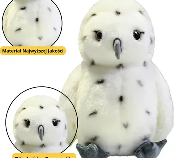 Plišana sova, bijela 23 cm - Pribislavec