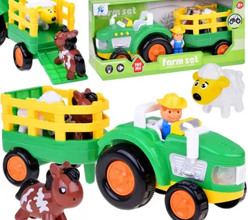 Traktor s prikolicom, farmer i set životinja - Pribislavec