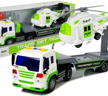 Kamion transporter helikoptera 1:16 bijelo-zeleni - Pribislavec