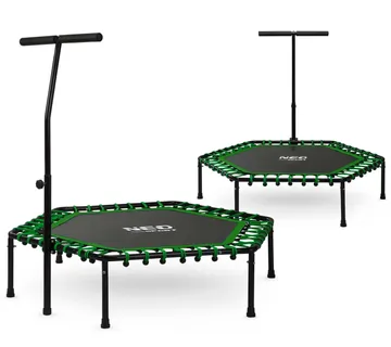 Neo-Sport fitness trampolin s ručkom 127 cm – šesterokutni, zeleni - Pribislavec
