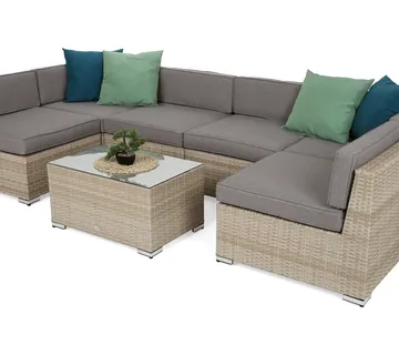 Kutna sofa Kansas Maxi bež / bež melanž boje - Pribislavec
