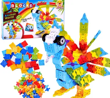Kreativni set šarenih 3D kockica paun - 227kom - Pribislavec