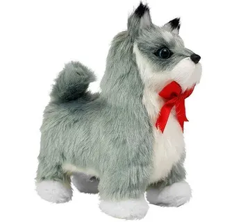 Interaktivni plišani Husky sa crvenom mašnom - Pribislavec
