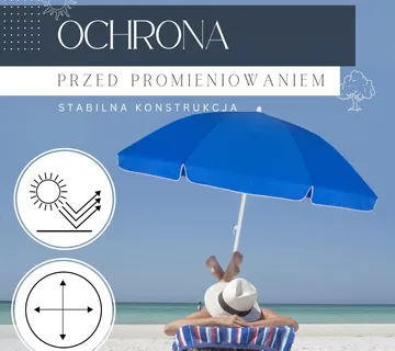 Plavi Suncobran Za Plažu 240 Cm Springos - Pribislavec