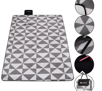 Deka za piknik 180 x 220 cm karirana siva - Pribislavec