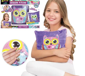 Woopie art & fun šljokičasti jastuk sova, ljubičasta - Pribislavec