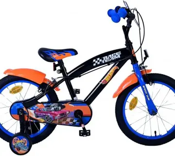 Dječji bicikl Hot Wheels 16" crno-plavo-narančasti - 2 ručne kočnice - Pribislavec