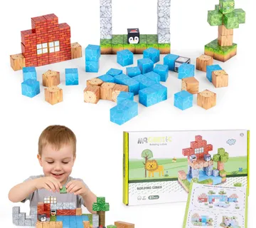 Set magnetskih građevnih kocki za djecu – 87 komada (kocke) - Pribislavec