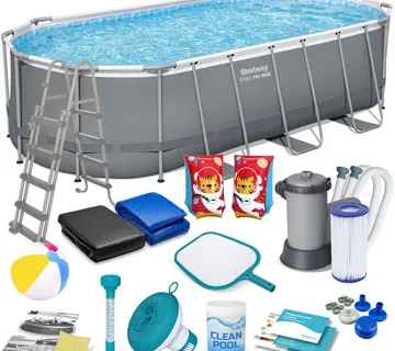 Okvirni vrtni bazen 549 x 274 x 122 cm sivi 17u1 Bestway - Pribislavec