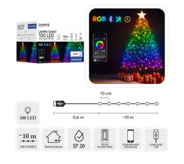 LED 100 lampica, višebojne, USB napajanje, duljina 10 + 0,6 m - Pribislavec