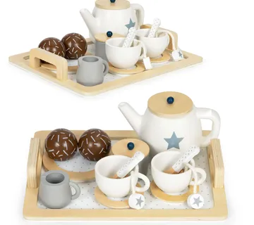 Drveni set za čaj, vrč, šalice, 16 elemenata ECOTOYS - Pribislavec