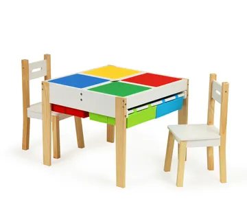 ECOTOYS drveni dječji set namještaja: stol + 2 stolice - Pribislavec