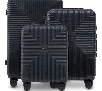 Set od 3 kofera WINGS PC ECO – crni - Pribislavec