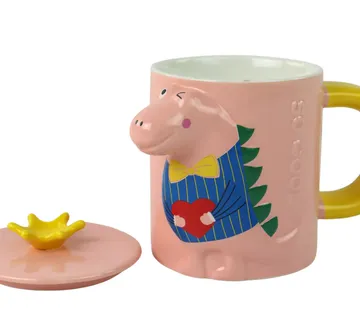 Roza šalica za čaj dinosaur 400ml - Pribislavec