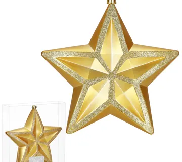 Božićni ukras zvijezda 15 cm zlatna - Pribislavec