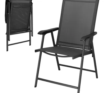 Sklopiva metalna vrtna stolica,siva 56 x 64 x 94 cm - Pribislavec