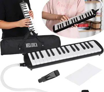 Muzikalni instrument, melodijska klavijatura s harmonikom, kutija i dva nastavka - Pribislavec