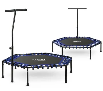 Neo-Sport fitness trampolin s ručkom 127 cm – šesterokutni, plava - Pribislavec