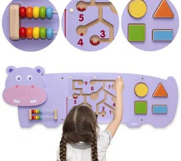 Viga senzorska manipulativna ploča nilski konj FSC Montessori certifikat - Pribislavec
