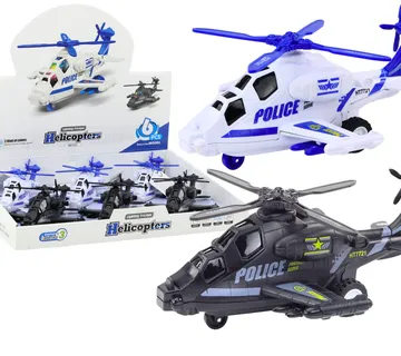 Policijski helikopter s bijelim ili crnim trenjem pokreće svjetlo i zvuk - Pribislavec