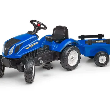 Falk traktor na pedale s prikolicom - New Holland plavi - Pribislavec