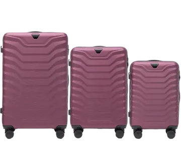 Wings set od tri kofera od ABS materijala veličine V M S bordo - Pribislavec